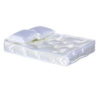 Melody Jane Dolls Houses Miniatura para Casa de Muñecas 1:12 Escala Cama Dormitorio Accesorio Colchón Doble y Almohadas