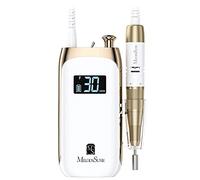 MelodySusie - Lijadora de uñas profesional SC320C - Lima de uñas eléctrica portátil inalámbrica recargable para manicura pedicura potente, con 6 puntas de lijado para salón o hogar, color blanco