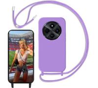 MELOENVIAS Funda para Xiaomi Redmi 14C, Cuerda Ajustable, Carcasa Silicona Líquida con Cordón a Prueba de Golpes, Colgante Bandolera para Colgar en Cuello u Hombro, Ajuste, Morado