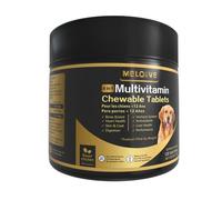 Meloive 8 en 1 Multivitaminas para Perro | Suplementos para Perros | Aumenta la Inmunidad,el Rendimiento Físico,la Salud de la Piel y Las Aticulaciones | con Pollo | 120 Compléments
