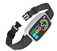 Meloive Collar Antiladridos para Perro,Collar Vibración con 8 Niveles de Sensibilidad Ajustables,4 Modos de Vibración/Fuerte Vibración/Sonido,Resistencia al Agua IP67 y Recargable,Blanco