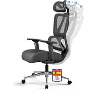 MELOKEA ReliefBack EN1335 - Silla de oficina ergonómica de 150 kg, cómoda silla de escritorio con soporte lumbar dinámico, reposabrazos 3D, cojín de asiento con muelles, bloqueo de 3 niveles, personas