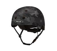 Melon Casco Bicicleta »Camouflage Black« para Hombres y Mujere, Adultos y niños | Casco Urbano Seguro y Ligero para Ciclismo, monopatines y Bicicletas de montaña | Talla M-L (52-58 cm) Negro