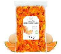 Melon Deshidratado Sin Azucar 1 Kg - Melon Seco Cortado en Dados - Fruta Deshidratada - Snacks Saludables - Sin Azucar Añadido, Sin Gluten (1 kg, Melón)