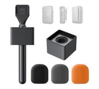 MELONARE MH-30 - Soporte de micrófono de mano, soporte inalámbrico para micrófono Lavalier con cubierta de espuma, mango de micrófono compatible con micrófonos DJI, RODE, HOLLYLAND, BOYA para