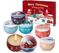 Melonsun Velas Aromaticas de Navidad, 6 pack Velas Perfumadas 200 horas de combustión, Cera de soja natural con aceites esenciales, Regalo para Mujeres, Navidad