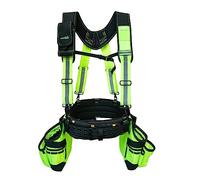 MELOTOUGH Cinturón de herramientas con 28 bolsillos y tirantes acolchados resistentes con diseño magnético para herramientas de técnico/carpintero/electricista (Hi Viz Lime)