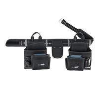 MELOTOUGH Cinturón de herramientas con bolsa de herramientas, cinturón de herramientas de construcción, tirantes, plataforma de suspensión de carpintero resistente para electricista, color gris