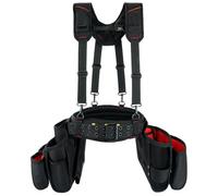 MELOTOUGH Cinturón de herramientas con tirantes, bolsa de herramientas para electricista, tirantes, marcos, delantal, cinturón de herramientas, bolsa de herramientas de construcción, tirantes