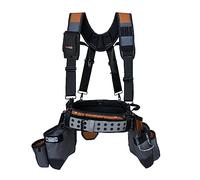 MELOTOUGH Cinturón de herramientas con tirantes, bolsa de herramientas, tirantes, enmarcados, peine, delantal, cinturón de herramientas, bolsa de herramientas de construcción, constructor, plataforma