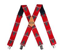 MELOTOUGH Tirantes de árbol de Navidad para hombre con clip, tirantes resistentes para hombre, tirantes de trabajo para regalo de Navidad