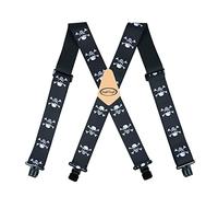 MELOTOUGH Tirantes elásticos para hombre, 5 cm, espalda en X, resistente, Cráneo, Large