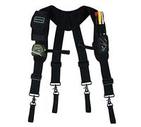 MELOTOUGH Tirantes magnéticos para cinturón de herramientas con correa magnética para cinturón de trabajo, tirantes acolchados, Negro -, Large