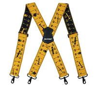 MELOTOUGH Tirantes para hombre de 1.5/2 pulgadas de ancho, tirantes elásticos en X con ganchos a presión, Regla amarilla, 2 inch