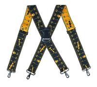 MELOTOUGH Tirantes para hombre de 1.5/2 pulgadas de ancho, tirantes elásticos en X con ganchos a presión, Regla Negra, 2 inch