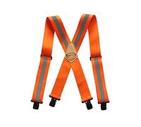 MELOTOUGH Tirantes para hombre de 5 cm de ancho, ajustables y elásticos, en forma de X con clips muy fuertes, resistentes, Reflectante naranja, 5 cm x 110 cm x 5 mm