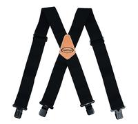 MELOTOUGH Tirantes para hombre totalmente elásticos de 2 pulgadas de ancho y espalda en X tirantes de trabajo resistentes, Negro Elastic, Large