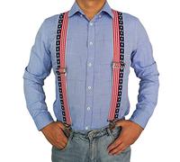 MELOTOUGH Tirantes para hombre totalmente elásticos de 5 cm de ancho en la parte trasera y resistentes, Bandera de Estados Unidos, Large