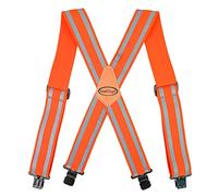 MELOTOUGH Tirantes reflectantes de seguridad | Tirantes de trabajo con tira reflectante de alta visibilidad, Naranja (Hi Viz Orange), Large