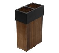 MELPHI Paragüero De Madera, Paragüero Interior, Soporte De Paragüero Cuadrado, Diseño De Rejilla, Grano De Madera Natural, Base De Madera Maciza Quemada (Color : Walnut Color)