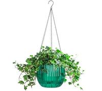 Melphoe 1 Paquete de macetas Colgantes de riego automático, macetas Colgantes para Interiores, Cesta Colgante de 8.3 Pulgadas, Colgador de Plantas con 3 Ganchos de Drenaje para jardín y hogar