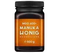 MELPURA Miel de Manuka MGO 400+ 500 g de Nueva Zelanda con contenido de metilglioxal natural certificado: origen verificado, probado en laboratorio, comercio justo directamente del productor.