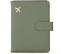 Melsbrinna Funda de Cuero prémium para Pasaporte, Impermeable, con Bloqueo RFID, Billetera de Viaje con Soporte para bolígrafo, Bonito Libro de Pasaporte para Mujeres/Hombres, Verde (Moss Green