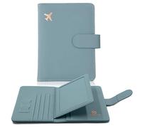 Melsbrinna Soporte para pasaporte y tarjeta de vacunación, soporte para pasaporte con ranuras para tarjetas de vacunación y tarjetas, bonita funda para pasaporte para mujeres/hombres, cartera de viaje