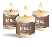 Melt Candle - Velas de pilar, paquete de 3 velas sin aroma para el hogar, iglesia, bodas y más, 3 x 3 pulgadas, color marfil