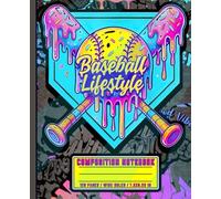 Melting Baseball Bats Neon Drip Art: Bright Pink and Blue Graffiti Composition Book | 120 Pages Wide Ruled Paper for Student Athletes and Baseball Lovers.