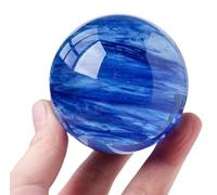 Melting Blue Crystal Ball Quartz Sphere with Stand Gemstone Sphere Photography Display Sphere Ornaments for Home,10cm/3.9in