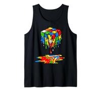 Melting Cube Speed Cubing Ice Cream Dripping Puzzle Camiseta sin Mangas