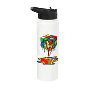 Melting Cube Speed Cubing Ice Cream Dripping Puzzle Stainless Steel Insulated Water Bottle