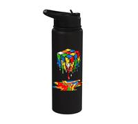 Melting Cube Speed Cubing Ice Cream Dripping Puzzle Stainless Steel Insulated Water Bottle