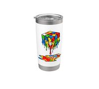 Melting Cube Speed Cubing Ice Cream Dripping Puzzle Vaso térmico de acero inoxidable de doble pared