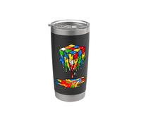 Melting Cube Speed Cubing Ice Cream Dripping Puzzle Vaso térmico de acero inoxidable de doble pared