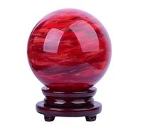 Melting red Crystal Ball Ornaments raw Stone Polished red Crystal Ball Home Office,Red,120mm