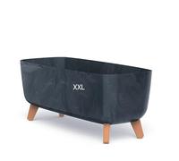 MELTOM Macetero con aspecto de hormigón, con pies, jardinera con inserción, 57 cm x 23 cm (antracita)