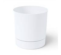 MELTOM Macetero de 11 cm con plato extraíble de 0,7 L, color blanco - Maceta redonda mate para interior y exterior