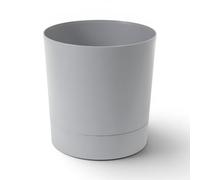 MELTOM Macetero de 15 cm con plato extraíble de 1,8 L, color gris - Maceta redonda mate para interior y exterior