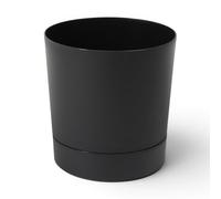 MELTOM Macetero de 23 cm con plato extraíble de 7 L, color negro - Maceta redonda mate para interior y exterior