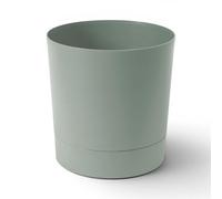 MELTOM Macetero de 35 cm con plato extraíble de 25 L, color verde - Maceta redonda mate para interior y exterior