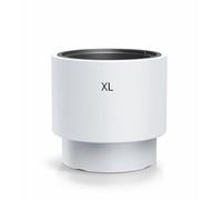 MELTOM Macetero redondo con inserto - Macetero moderno mate - Resistente a las heladas y a los rayos UV - Color blanco - Tamaño XL Ø 39 cm - para interior y exterior