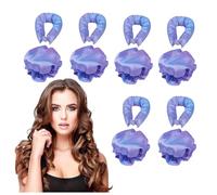 MeLtor 6 Piezas Heatless Curls, Lazy Curler Set Diadema, Rulos Pelo Grandes Rizador Pelo Sin Calor Para Dormir DIY Pelo Rizado,purple