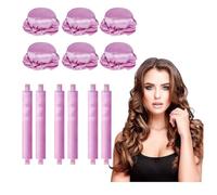 MeLtor 6 Piezas Ondas Sin Calor, Lazy Curler Set Diadema, Rizador Sin Calor Rizos Sin Calor Para El Hogar Y Fiestas Seda,pink