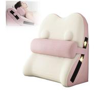 MeLtor Respaldo Cama con Cuello Desmontable, Almohada Respaldo para Cama Cubierta Extraíble, Cojin Respaldo Cama para Leer, Trabajar, La Televisión,Pink