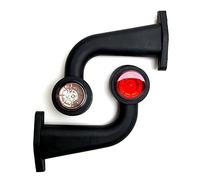 MelTruck® 2 luces LED funcionales de gálibo en el brazo de goma largo en forma de L E9 para remolque