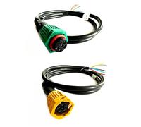 MelTruck 2x Conector bayoneta 6 polos con cable 1m para luces traseras remolque, izquierda amarillo, derecha verde