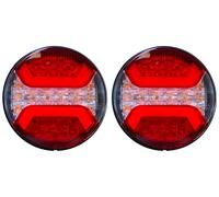 MelTruck 2x Piloto Trasero LED Neón 3 Funciones 12V 24V para Remolque, Caravana, Camión, Tractor - Luz Freno, Intermitente y Posición - Homologado E9