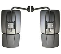 MelTruck Espejo retrovisor tractor con soporte 435x223 mm espejo 2 segmentos calefactable 12V, izquierdo derecho o par, para New Holland, John Deere, Massey Ferguson, Case IH, Steyr